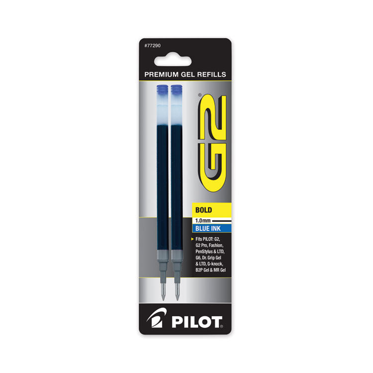 Pilot® Refill for Pilot G2 Gel Ink Pens, Bold Conical Tip, Blue Ink, 2/Pack (PIL77290PK)