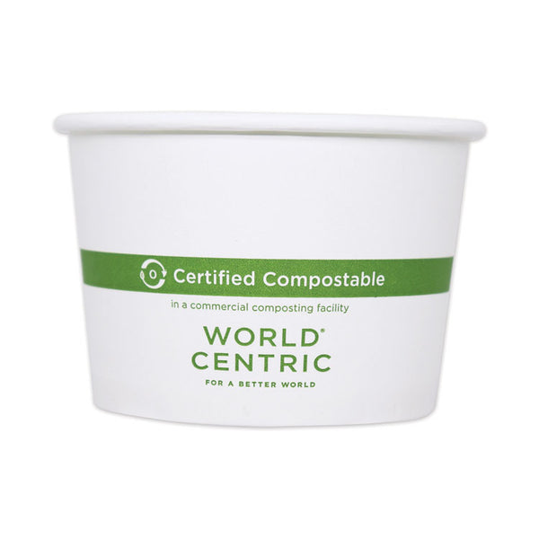 World Centric® Paper Bowls, 32 oz, 4.4" Diameter x 5.8"h, White, 500/Carton (WORBOPA32) Case of 500