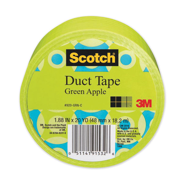 Scotch® Duct Tape, 1.88" x 20 yds, Green Apple (MMM70005059269)