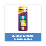 Post-it® 1" Wide Tabs with Dispenser, Aqua, Lime, Red, Yellow, 88/Pack (MMM70005179232) Pack of 88