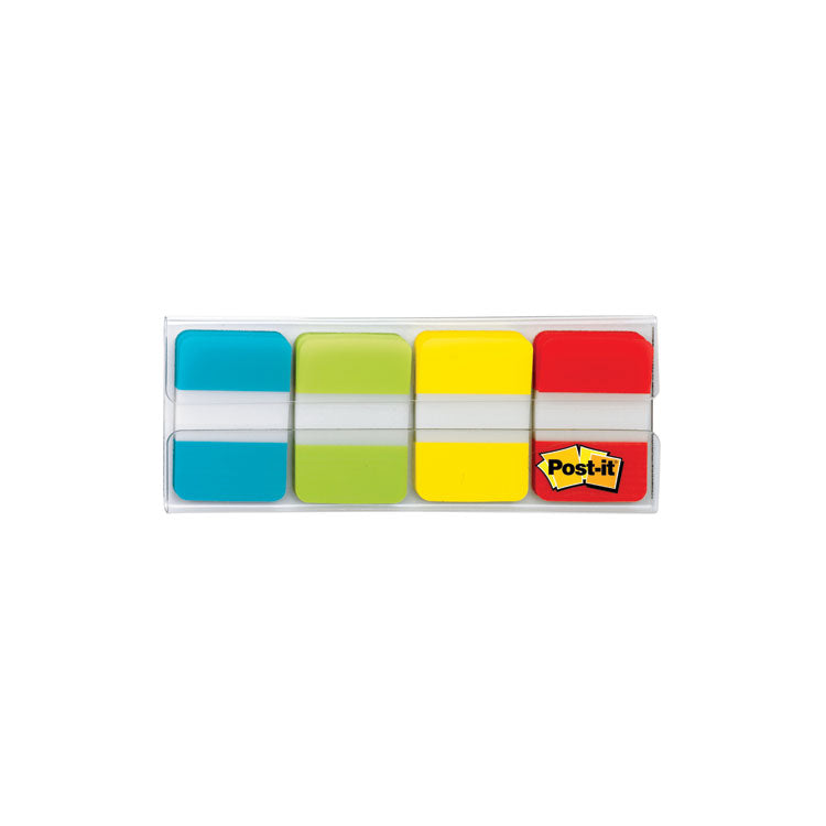 Post-it® 1" Wide Tabs with Dispenser, Aqua, Lime, Red, Yellow, 88/Pack (MMM70005179232) Pack of 88