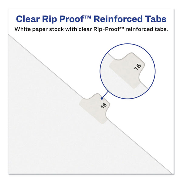 Avery® Avery-Style Preprinted Legal Bottom Tab Dividers, 26-Tab, Exhibit O, 11 x 8.5, White, 25/Pack (AVE12388)
