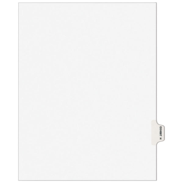 Avery® Avery-Style Preprinted Legal Side Tab Divider, 26-Tab, Exhibit H, 11 x 8.5, White, 25/Pack, (1378) (AVE01378)