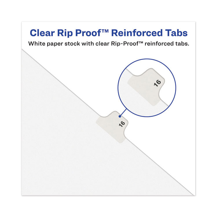 Avery® Avery-Style Preprinted Legal Bottom Tab Dividers, 26-Tab, Exhibit P, 11 x 8.5, White, 25/Pack (AVE12389)