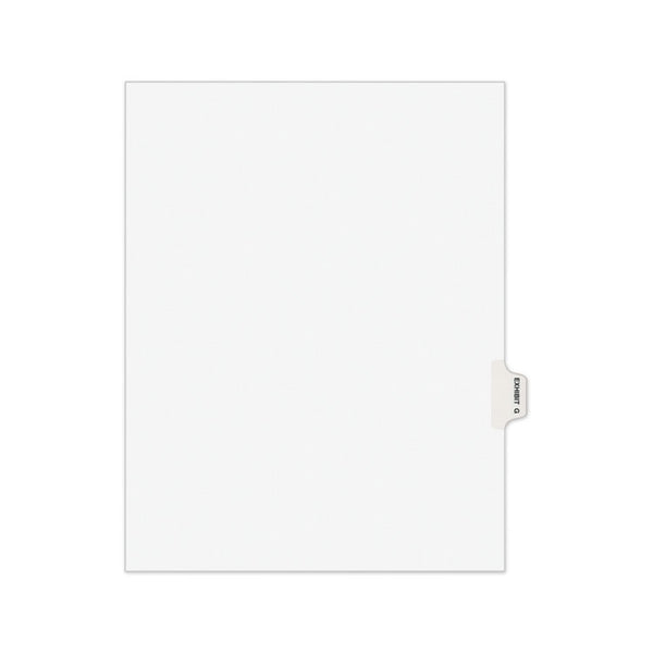 Avery® Avery-Style Preprinted Legal Side Tab Divider, 26-Tab, Exhibit G, 11 x 8.5, White, 25/Pack (AVE01377)