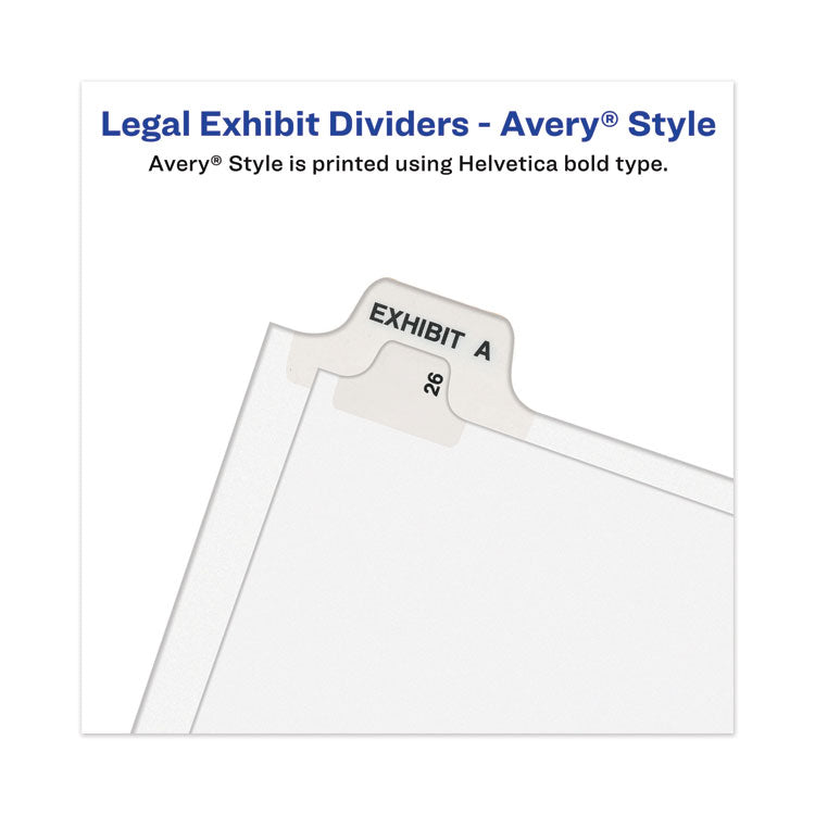 Avery® Avery-Style Preprinted Legal Bottom Tab Divider, 26-Tab, Exhibit I, 11 x 8.5, White, 25/PK (AVE11948)