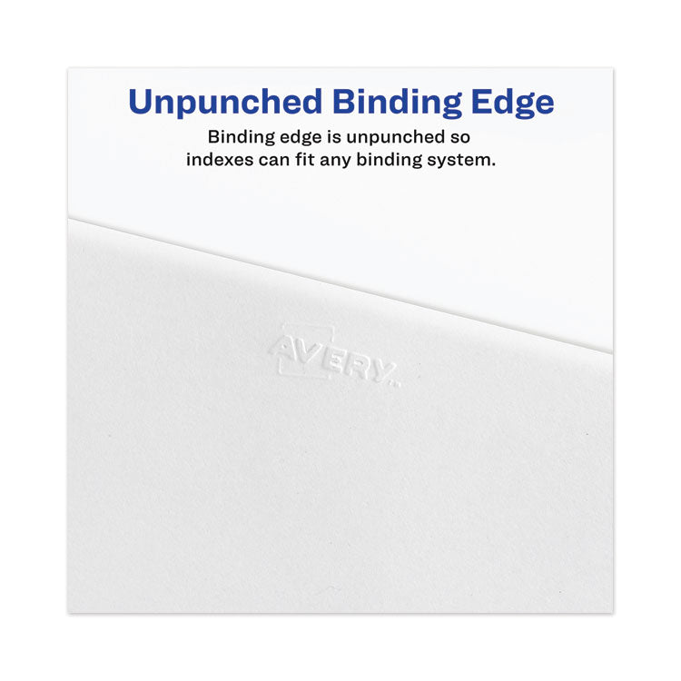 Avery® Avery-Style Preprinted Legal Side Tab Divider, 26-Tab, Exhibit A, 11 x 8.5, White, 25/Pack, (1371) (AVE01371)