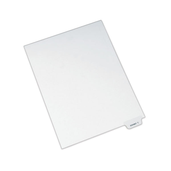 Avery® Avery-Style Preprinted Legal Bottom Tab Dividers, 26-Tab, Exhibit T, 11 x 8.5, White, 25/Pack (AVE12393)