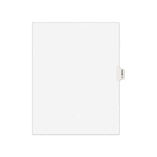Avery® Avery-Style Preprinted Legal Side Tab Divider, 26-Tab, Exhibit E, 11 x 8.5, White, 25/Pack, (1375) (AVE01375)