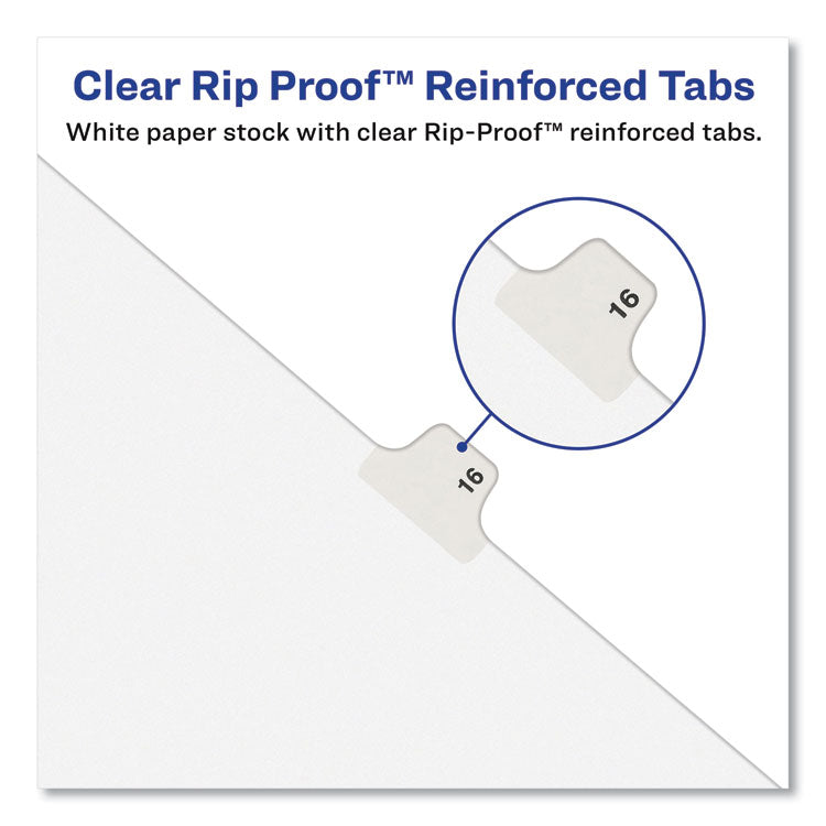 Avery® Avery-Style Preprinted Legal Bottom Tab Dividers, 26-Tab, Exhibit Q, 11 x 8.5, White, 25/Pack (AVE12390)