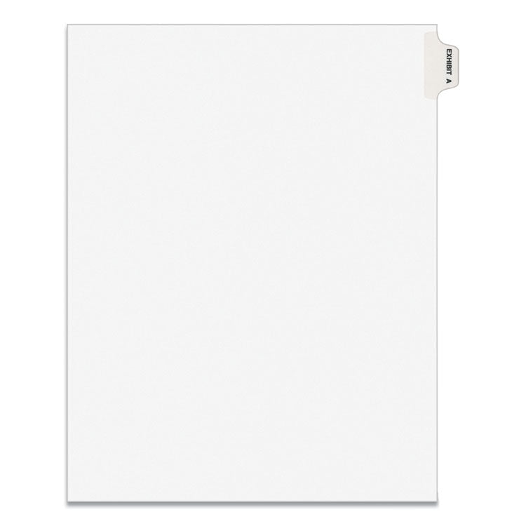 Avery® Avery-Style Preprinted Legal Side Tab Divider, 26-Tab, Exhibit A, 11 x 8.5, White, 25/Pack, (1371) (AVE01371)