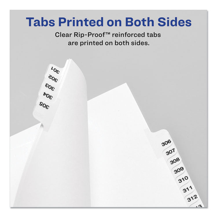 Avery® Avery-Style Preprinted Legal Bottom Tab Divider, 26-Tab, Exhibit J, 11 x 8.5, White, 25/PK (AVE11949)