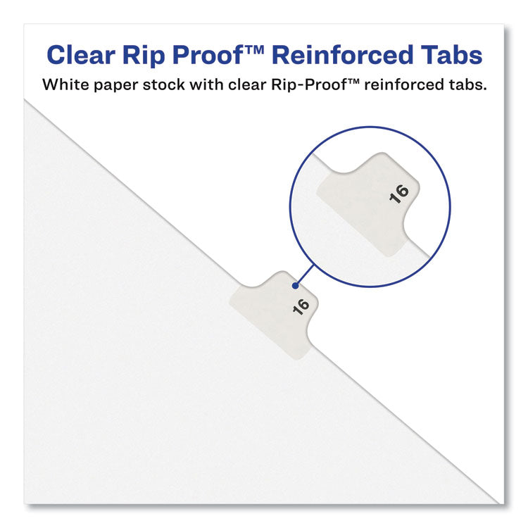 Avery® Avery-Style Preprinted Legal Bottom Tab Divider, 26-Tab, Exhibit I, 11 x 8.5, White, 25/PK (AVE11948)