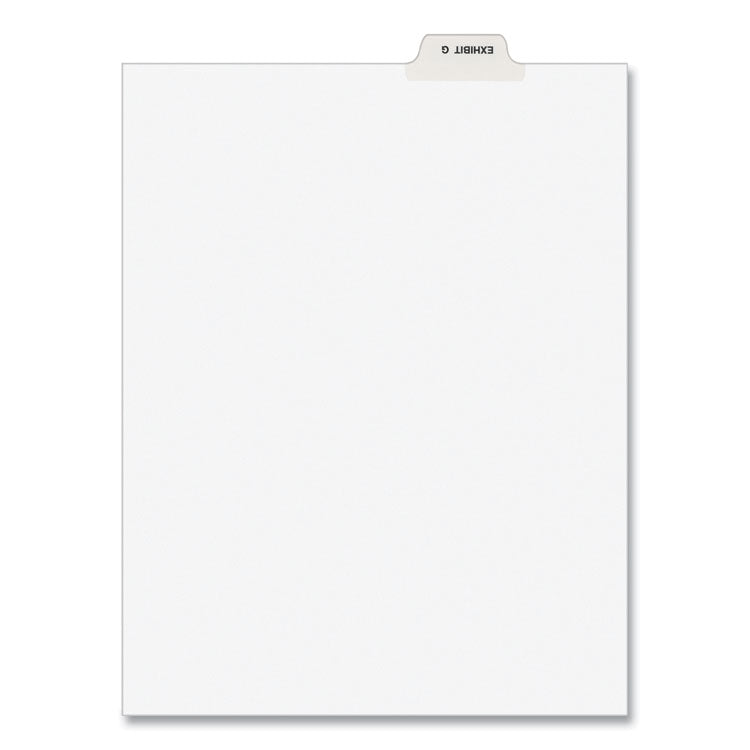 Avery® Avery-Style Preprinted Legal Bottom Tab Divider, 26-Tab, Exhibit G, 11 x 8.5, White, 25/PK (AVE11946)