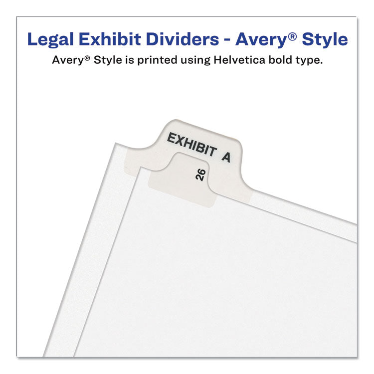 Avery® Avery-Style Preprinted Legal Bottom Tab Divider, 26-Tab, Exhibit C, 11 x 8.5, White, 25/PK (AVE11942)