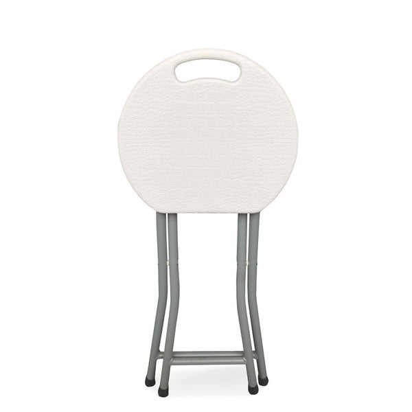 Iceberg Rough n Ready Folding Stool, Backless, Supports Up to 300 lb, 18" Seat Height, White Seat, Charcoal Base, 4/Carton (ICE64563) Case of 4