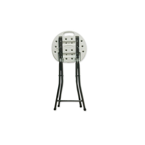 Iceberg Rough n Ready Folding Stool, Backless, Supports Up to 300 lb, 26" Seat Height, White Seat, Charcoal Base, 4/Carton (ICE64573) Case of 4