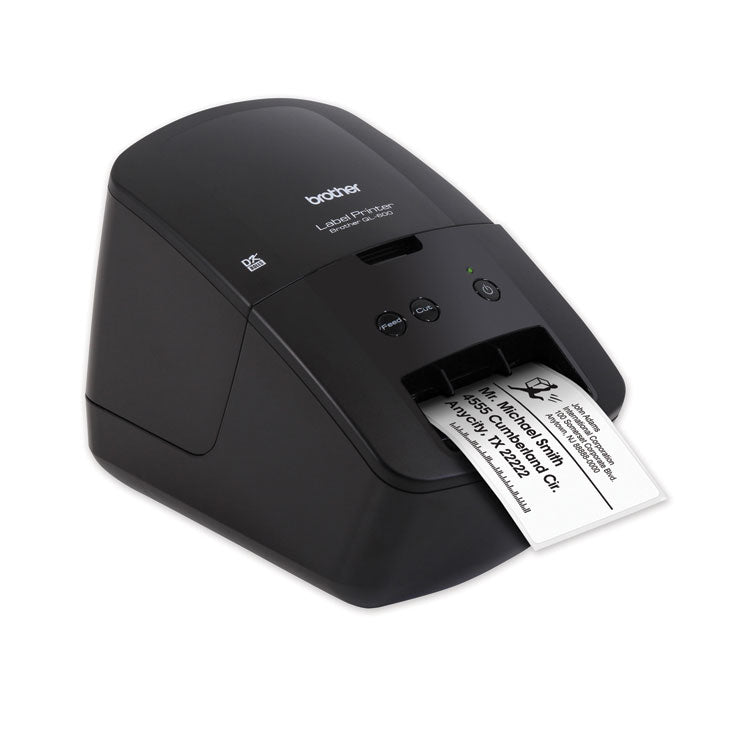 Brother QL-600 Economic Desktop Label Printer, 44 Labels/min Print Speed, 5.1 x 8.8 x 6.1 (BRTQL600)