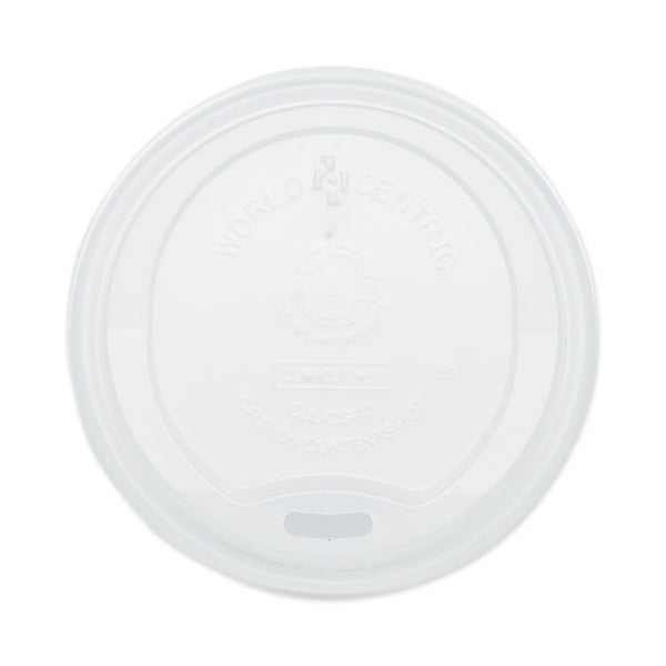 World Centric® PLA Lids for Hot Cups, Fits 10 oz to 20 oz Cups, White, 1,000/Carton (WORCULCS12)