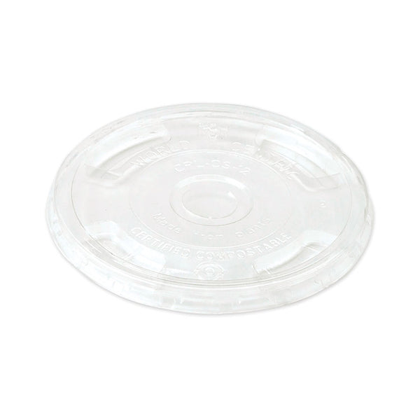 World Centric® PLA Clear Cold Cup Lids, Flat Lid, Fits 9 oz to 24 oz Cups, 1,000/Carton (WORCPLCS12)