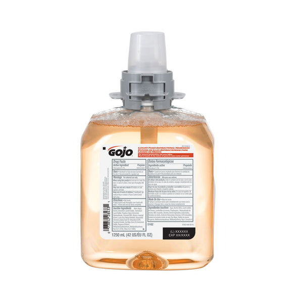 GOJO® Luxury Foam Antibacterial Handwash, Fresh Fruit, 1,250 mL Refill, 4/Carton (GOJ516204CT)