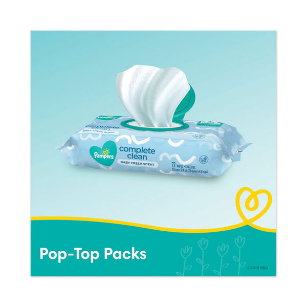 Pampers® Complete Clean Baby Wipes, 1-Ply, Baby Fresh, 7 x 6.8, White, 72 Wipes/Pack, 8 Packs/Carton (PGC75536)