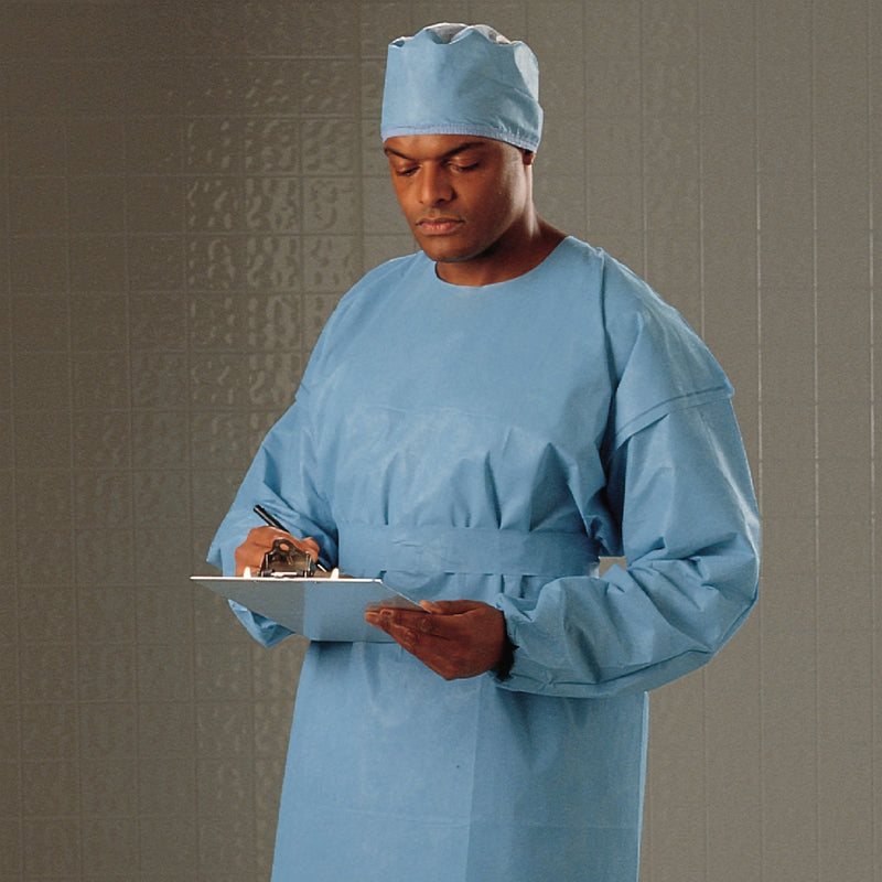 Halyard Protective Procedure Gown X-Large Blue NonSterile Not Rated Disposable (342891_PK) 10/PK
