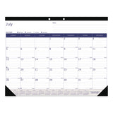 Blueline® Academic Monthly Desk Pad Calendar, 22 x 17, White/Blue/Gray Sheets, Black Binding/Corners, 13-Month (July-July): 2023-2024 (REDCA177227)
