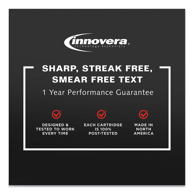 Innovera® Remanufactured Black High-Yield Ink, Replacement for 62XL (C2P05AN), 600 Page-Yield (IVR62XLB) Each