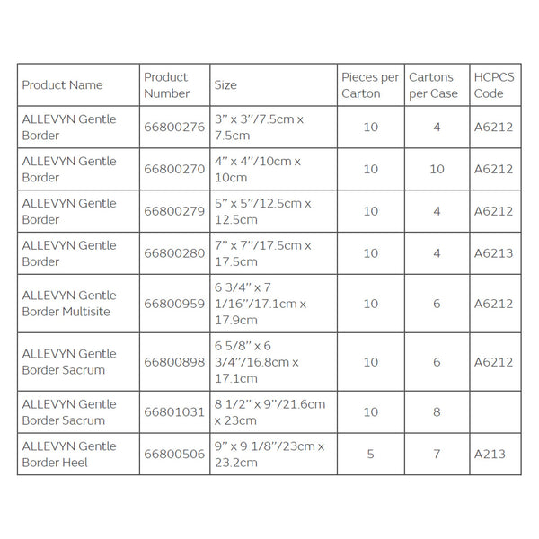 Allevyn Gentle Border Foam Dressing 8-1/2 X 9 Inch With Border Film Backing Silicone Gel Adhesive Sacral Sterile (831048_EA) 1/EA