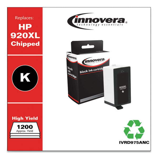 Innovera® Remanufactured Black High-Yield Ink, Replacement for 920XL (CD975AN), 1,200 Page-Yield (IVRD975ANC) Each