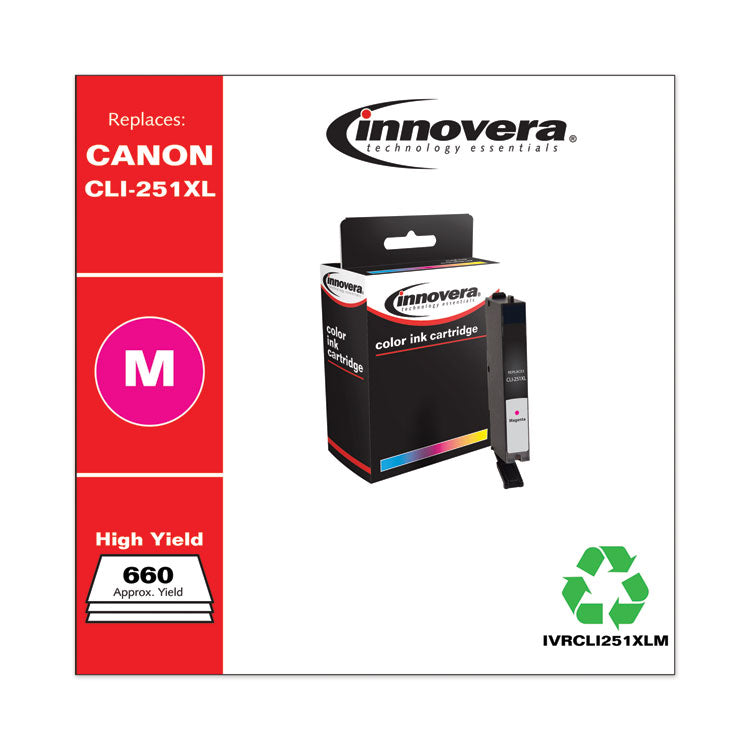 Innovera® Remanufactured Magenta High-Yield Ink, Replacement for CLI-251XL (6450B001), 660 Page-Yield (IVRCLI251XLM) Each