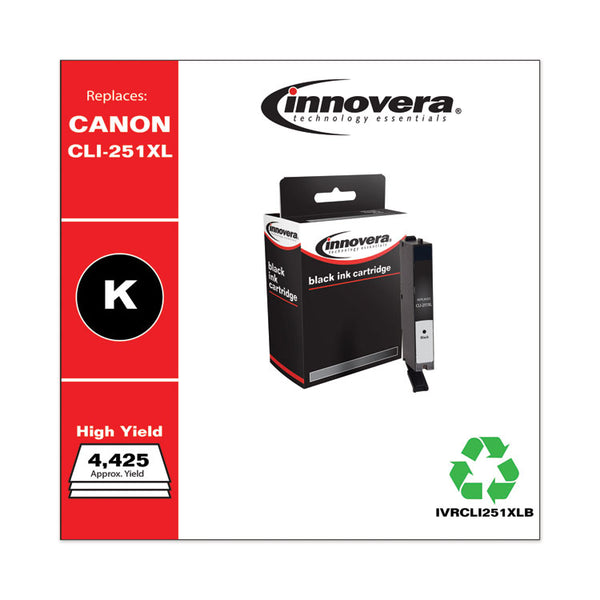 Innovera® Remanufactured Black High-Yield Ink, Replacement for CLI-251XL (6448B001), 4,425 Page-Yield, Ships in 1-3 Business Days (IVRCLI251XLB) Each