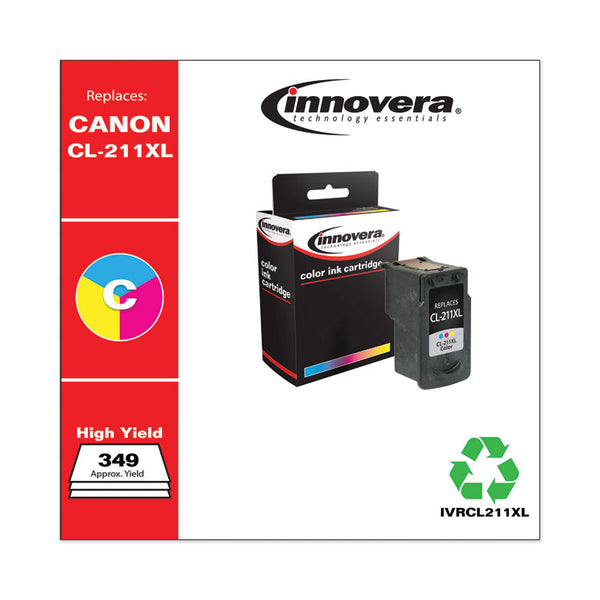 Innovera® Remanufactured Tri-Color High-Yield Ink, Replacement for CL-211XL (2975B001), 349 Page-Yield (IVRCL211XL) Each