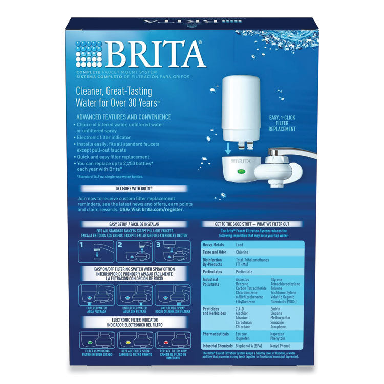 Brita® On Tap Faucet Water Filter System, White (CLO42201) Each