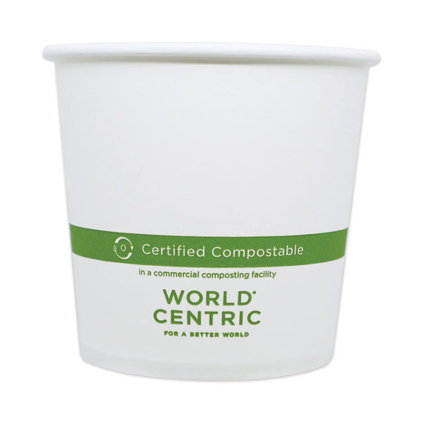 World Centric® Paper Bowls, 24 oz, 4.4" Diameter x 4.4"h, White, 500/Carton (WORBOPA24) Case of 500