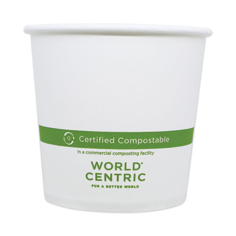 World Centric® Paper Bowls, 24 oz, 4.4" Diameter x 4.4"h, White, 500/Carton (WORBOPA24) Case of 500