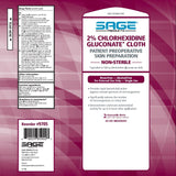Sage® Skin Prep Wipe 2 per Pack Soft Pack 2% Strength CHG (Chlorhexidine Gluconate) NonSterile (550501_CS) 96/CS