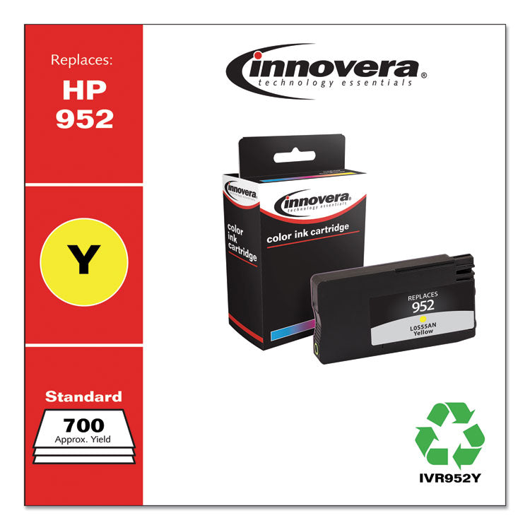 Innovera® Remanufactured Yellow Ink, Replacement for 952 (L0S55AN), 700 Page-Yield (IVR952Y) Each