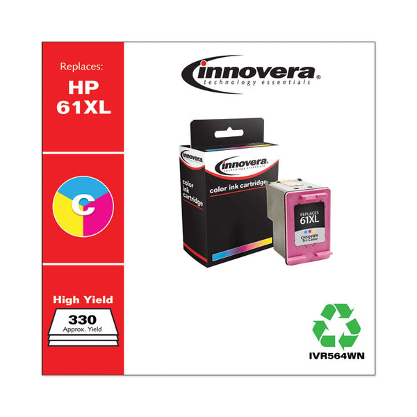 Innovera® Remanufactured Tri-Color High-Yield Ink, Replacement for 61XL (CH564WN), 330 Page-Yield (IVR564WN) Each