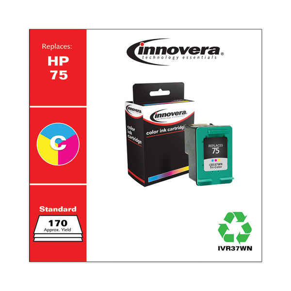 Innovera® Remanufactured Tri-Color Ink, Replacement for 75 (CB337WN), 170 Page-Yield (IVR37WN) Each