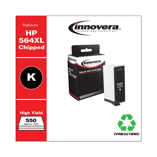 Innovera® Remanufactured Black High-Yield Ink, Replacement for 564XL (CB321WN), 550 Page-Yield (IVRB321WNC) Each