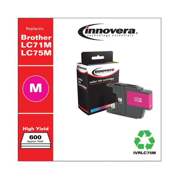 Innovera® Remanufactured Magenta High-Yield Ink, Replacement for LC75M, 600 Page-Yield (IVRLC75M) Each