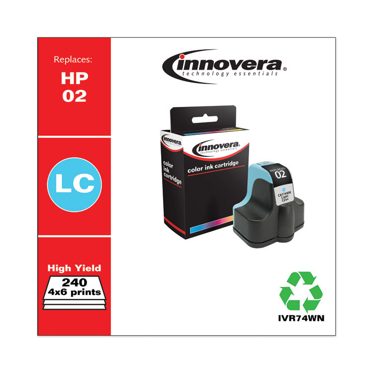 Innovera® Remanufactured Light Cyan Ink, Replacement for 02 (C8774WN), 240 Page-Yield (IVR74WN) Each