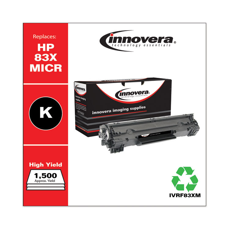 Innovera® Remanufactured Black High-Yield MICR Toner, Replacement for 83XM (CF283XM), 2,200 Page-Yield (IVRF83XM) Each