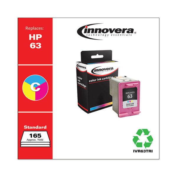 Innovera® Remanufactured Tri-Color Ink, Replacement for 63 (F6U61AN), 165 Page-Yield (IVR63TRI) Each