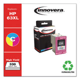Innovera® Remanufactured Tri-Color High-Yield Ink, Replacement for 63XL (F6U63AN), 330 Page-Yield (IVR63XLTRI) Each