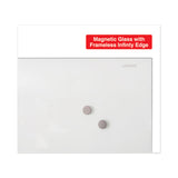 Universal® Frameless Magnetic Glass Marker Board, 36 x 24, White Surface (UNV43202)