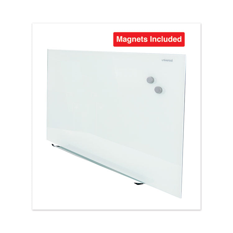 Universal® Frameless Magnetic Glass Marker Board, 48 x 36, White Surface (UNV43203)