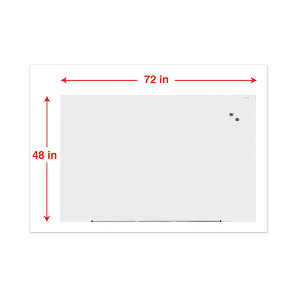 Universal® Frameless Magnetic Glass Marker Board, 72 x 48, White Surface (UNV43204)